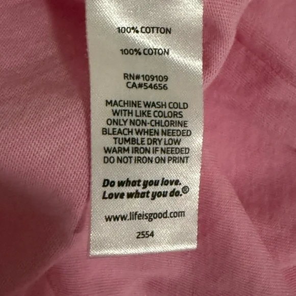 Life is Good Women's Pink Long Sleeve Shirt size XXL. NWOT - Picture 5 of 5